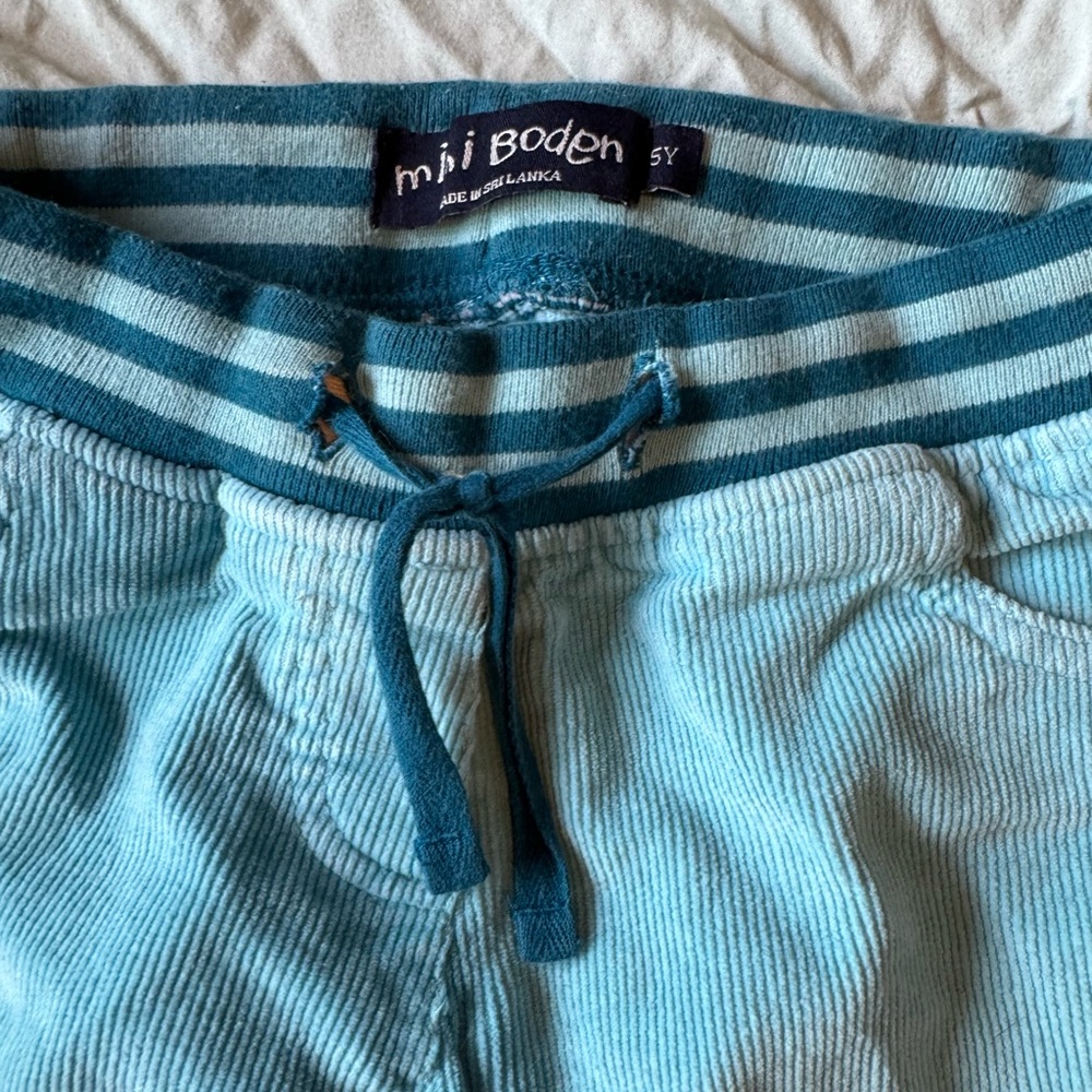 Mini Boden Teal Corduroy Trousers size 5 - Picture 2 of 4